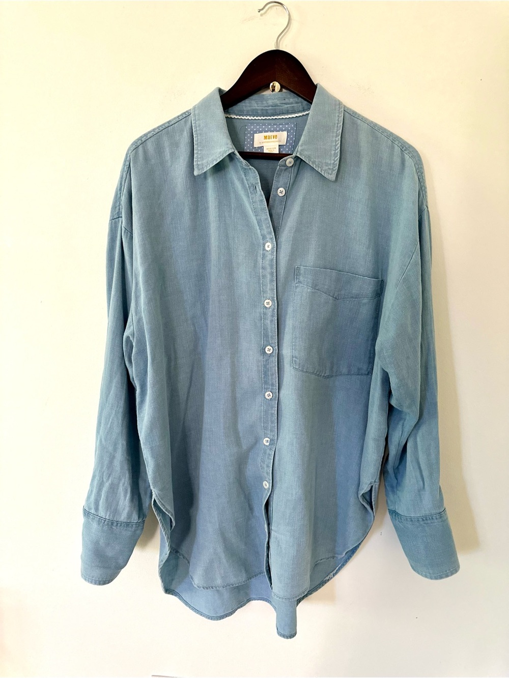 Maeve by Anthropologie The Bennet Buttondown Shirt Chambray Edition size M - Picture 5 of 12